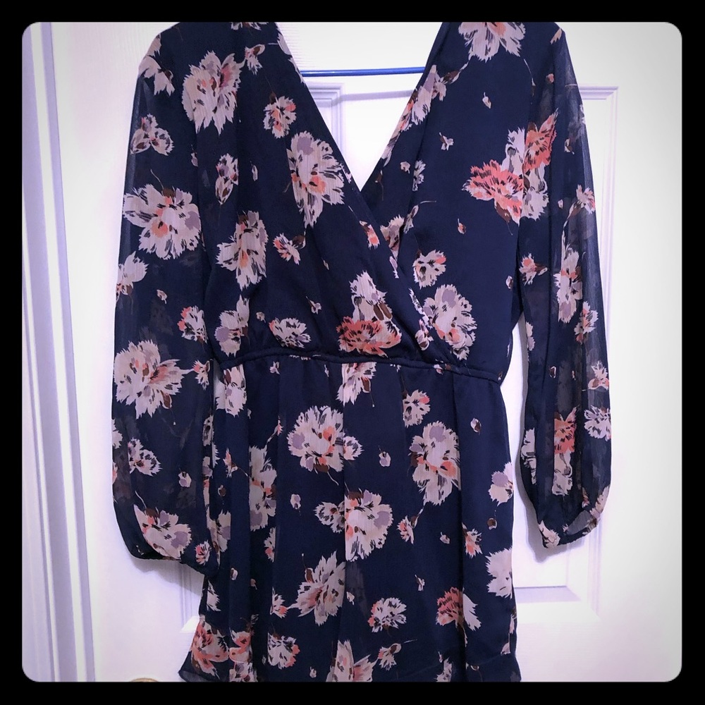 Floral romper with ruffled shorts